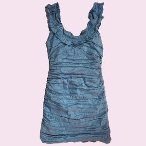 BCBG MaxAzria Blue Ruched Dress, Size 12